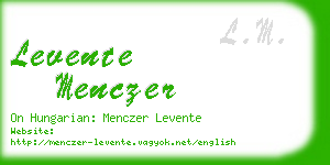 levente menczer business card